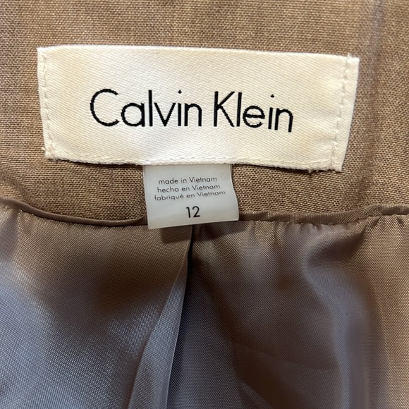 Calvin Klein Tan 2 button Blazer Jacket With Pockets Size 12 - Picture 4 of 10